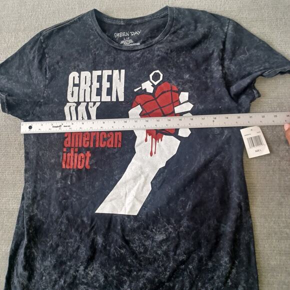 Green Day Band T Shirt Mens L Gray Graphic American Idiot Tour Short Sleeve - Picture 8 of 9